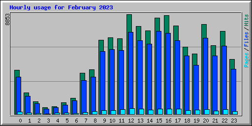 Hourly usage for February 2023