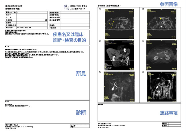医師向け画像診断報告書